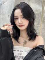 ロンドメリア 天神大名店(Lond Melia) 小顔に見せるミディアムヘア/韓国ヘア/ダブルカラー