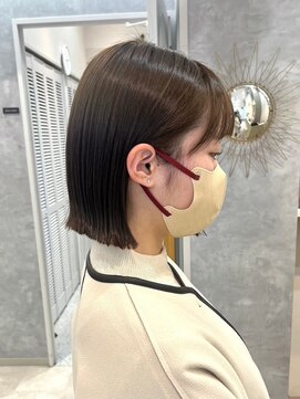 ポジ(poji) 韓国風　髪質改善カラー　顔まわり　レイヤー　ミディアム　艶髪