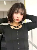 イメチェンピンクベージュ アンブレラカラー前髪
