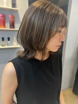 ベルベットヘア 千早店(Velvet hair)&nbsp;髪質改善カラー×くびれボブ×オリーブグレー【みつ】