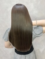全席個室美容室 Zina津田沼 髪質改善/縮毛矯正【ジーナ】&nbsp;髪質改善　ロングレイヤーグレーベージュ　美髪【Zina津田沼】