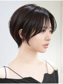 表参道ショートレイヤー白髪ぼかしハイライトアッシュグレー50代