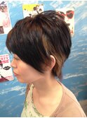黒髪ハイライトアッシュグレイ