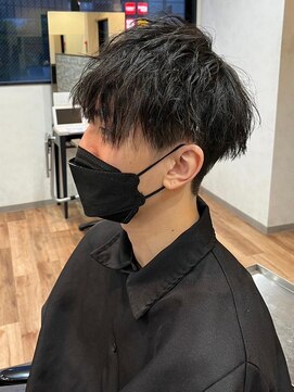 プログレス 仙台駅東口店(PROGRESS) メンズ　ニュアンスパーマ×アッシュブラック