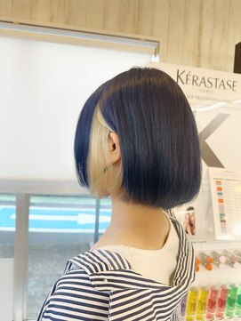ヘアーサロン リアン 鴻巣店(hair salon Rien) ネイビーグレー/顎下ボブ