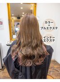 カラー+プルエクステ インナーエクステ プルエクステダイヤ