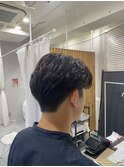 ベリーショートウルフアッシュブラックカルマパーマ《二子玉川》