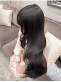 ラベンダーブラウン/ラベンダー/ワンカラー/くびれヘア