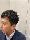 スパイラルパーマビジネスショートウェーブ刈り上げバーバー短髪