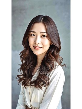 熊本ミセス/韓国×レイヤーカット×コテ巻きパーマ＋髪質改善