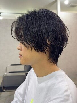 エイル 北堀江(Eir) 前上り センターパート スパイラルパーマ ミニウルフ