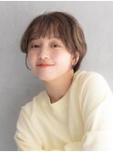 大人可愛い切りっぱなしひし形レイヤーカットモカベージュ