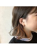 イヤリングカラー　インナーカラー　オレンジ　