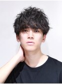 ツーブロ、ラフ無造作【癖毛パーマ×刈り上げマッシュ】