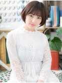 ★オリーブアッシュ美髪前下がりボブショート20代30代40代★9