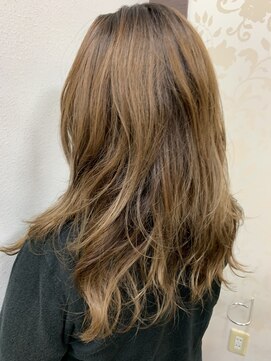 ムース 福島市店(Mousse-88-) ミディアムレイヤー バレイヤージュ グレージュ