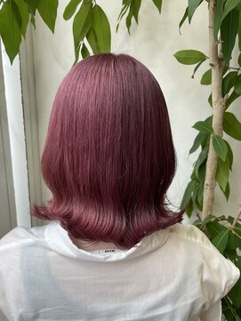 アン(Hair make un) 【ブリーチ有り】チェリーピンクカラー♪