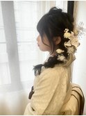 卒業式ヘアアレンジ　サイド編み下ろし