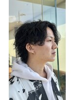 クラウド(Cloud) 「マッシュウルフ」×「波巻きパーマ」