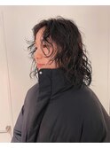 くるくるパーマミディアムパーマ黒髪パーマ