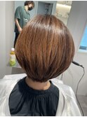 白髪染め使わない白髪染め。ツヤツヤ柔らかいボブ
