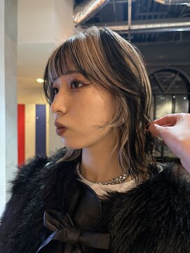ノラ ヘアーサロン(NORA HAIR SALON) 顔まわりレイヤー×ブロックデザインカラー