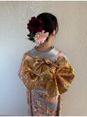 艶 面 綺麗な 振袖 成人式 ヘアセット