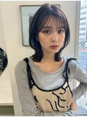 イメチェンクラゲヘアーレイヤーカット美髪ダークブラウン1