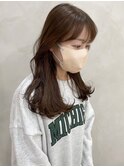 ◎韓国ヘアー顔周りレイヤーおくれ毛ミディアム前髪名古屋/名駅
