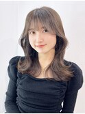 ロング顔周りレイヤーくびれヘア前髪カット_79991