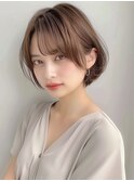 大人フェミニンボブ×暗めカラー
