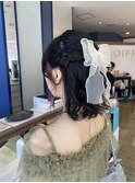 結婚式/お呼ばれ/パーティ/りぼん/ハーフアップ