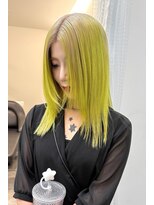 ワク 岡崎店(waku)&nbsp;ルーツカラー×ライトグリーン