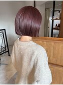 ラベンダーピンク×ミニボブ