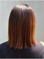エントランスオブヘアー(ENTRANCE OF HAIR)&nbsp;艶髪ストレート／オレンジ系ブラウン／切りっぱなし