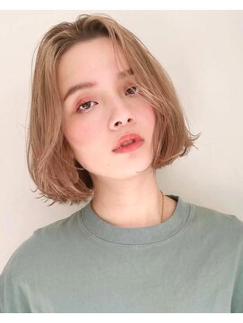 パザパ 寒河江店(pa.za.pa.) 前髪なしワンカールミニボブ/ハイトーンベージュ/20代30代40代