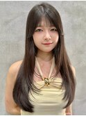 姫カット/顔周りカット/シースルーバング/韓国オルチャンヘア