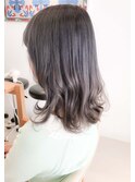 ブリーチなし透明感カラー☆ラベンダーアッシュブルージュ　原宿