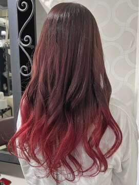 ヒップスデコ(Hip's deco) 【ブリーチグラデーション】チェリーピンク