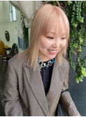 Ayato/美髪/ホワイトグレージュ/ネビージュ/こなれミディ/パーマ