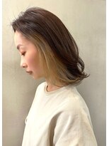 ロゼ 石橋(Rose)&nbsp;【ROSE】インナーカラー＿ゴールドベージュ＿ボブパーマ