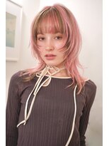 レコ 渋谷(LECO)&nbsp;シャギーウルフカットブラウンローライトピンクデザインカラー