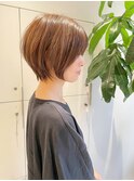 大人ショート/丸みショート/白髪ぼかし/ショートボブ/30代40代