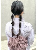 黒髪ロング　ツインテールアレンジ