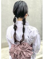 マノハル(MANOHARU)&nbsp;黒髪ロング　ツインテールアレンジ