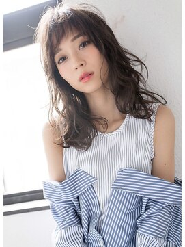 エレノア 藤沢(Eleanor) オン眉バング×シフォンパーマ