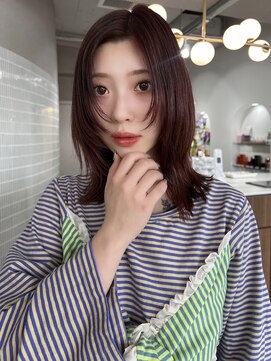 ボタン ハカタ(VOTAN hakata) 【前田七音】ワインレッド/ミディアム/レイヤーカット