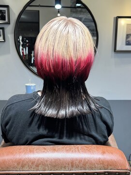 ヘアーワークス ヘルム 渋谷店(HAIR WORKS HELM) 【 HELM渋谷】ウルフ×特殊カラー