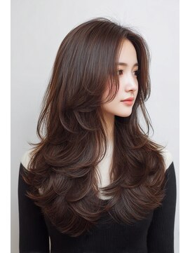 レイヤーカット/ザクザクレイヤー/地毛風ストレート/髪質改善