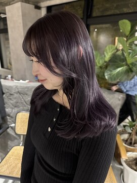 くびれヘア/ミディアムヘア/ダブルカラー／艶カラー／新潟